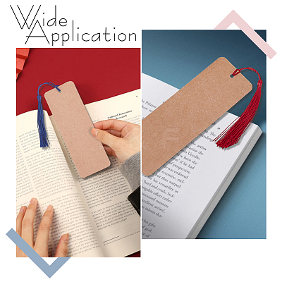 200Pcs 2 Colors Rectangle Paper Blank Bookmark FIND-GO0004-12-1