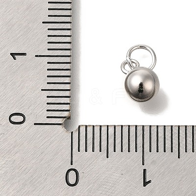 Rhodium Plated 925 Sterling Silver Round Charms STER-G043-08B-P-1