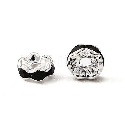 Brass Rhinestone Spacer Beads RB-A014-L6mm-02S-1