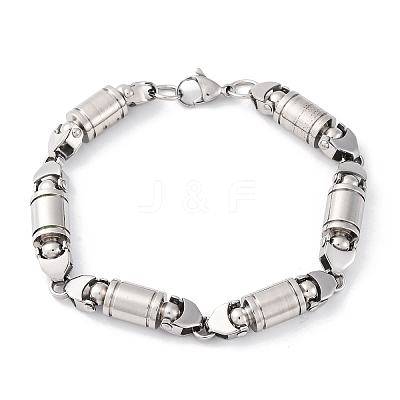 201 Stainless Steel Column Link Chain Bracelets BJEW-B078-150P-1