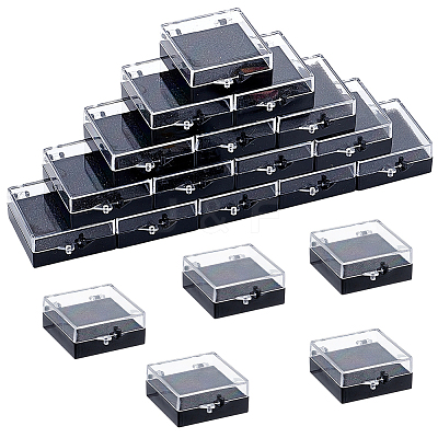 20Pcs Transparent Plastic Loose Diamond Storage Boxes with Sponge Inside CON-CL0001-24-1