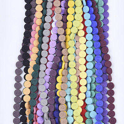 Spray Painted Non-magnetic Synthetic Hematite Beads Strands G-T124-33B-1