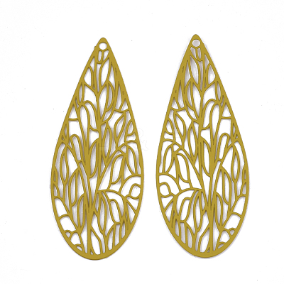 430 Stainless Steel Filigree Pendants STAS-S108-11E-1