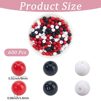 Opaque Acrylic Beads SACR-PA0001-04B-03-1
