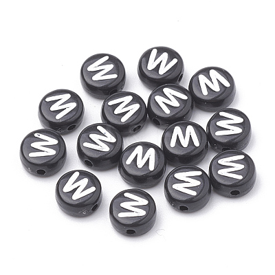 Opaque Acrylic Beads X-SACR-N002-02W-1