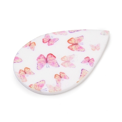 Printed Opaque Acrylic Pendants FIND-K017-16E-1