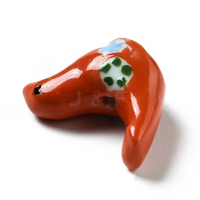 Handmade Printed Porcelain Beads PORC-F005-04-1