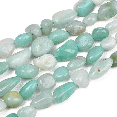 Natural Amazonite Nuggets Beads Strands G-J335-31B-1