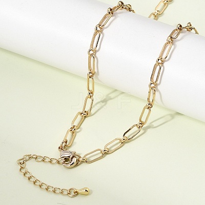 Brass Mixed Link Chain Necklaces NJEW-L013-16G-1