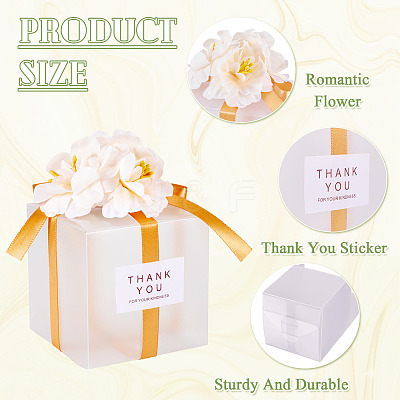 Clear PVC Candy Gift Packaging Boxes with Ribbon & Artificial Flower CON-TAC0001-20D-1