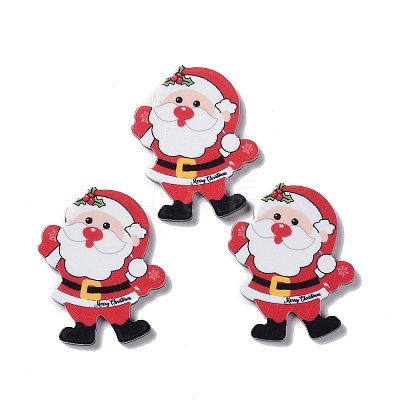 Christmas Style Printed Acrylic Cabochons LS-MACR-O045-01B-1
