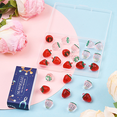 24Pcs 2 Colors Transparent Acrylic Pendants OACR-SC0002-51-1