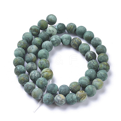Natural Map Stone Picasso Jasper Beads Strands G-F668-18-8mm-1