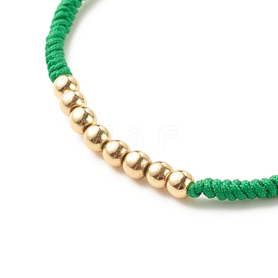 Synthetic Hematite Round Braided Bead Bracelet BJEW-JB07853-1