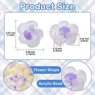 90Pcs 3 Colors Transparent Acrylic Beads TACR-YW0002-24-1