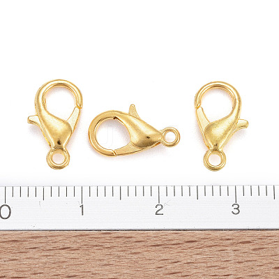 Golden Tone Zinc Alloy Lobster Claw Clasps X-E102-NFG-1