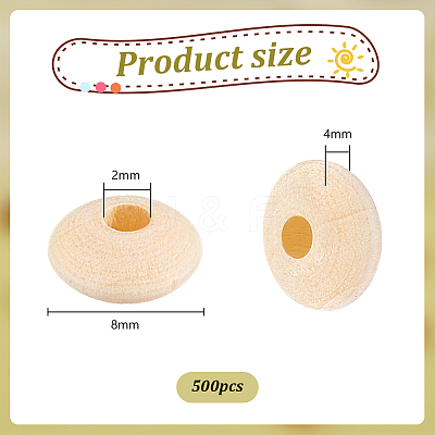 500Pcs Unfinished Wood Beads WOOD-WH0033-67-1