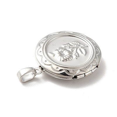 Rack Plating Brass Locket Pendants KK-I688-01P-1
