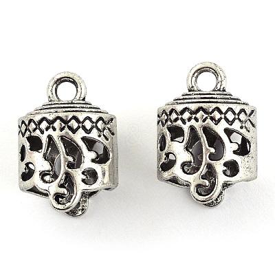 Tibetan Style Alloy Cord Ends TIBEP-S300-31AS-RS-1