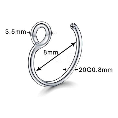316 Surgical Stainless Steel Clip on Nose Rings WGA7223-03-1