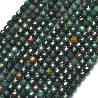 Natural Bloodstone/Heliotrope Stone Beads Strands G-A260-A40-01-1