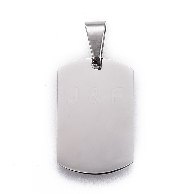 Tarnish Resistant 201 Stainless Steel Stamping Blank Tag Pendants STAS-O044-01-P122-1