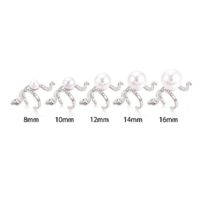 Snake Brass Micro Pave Cubic Zirconia Cup Peg Ring Settings KK-N274-40P-1