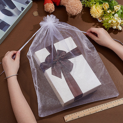 50Pcs Organza Packing Drawstring Bags ABAG-DR0001-11A-1