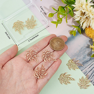 10Pcs Autumn Theme Brass Pendants KK-BBC0011-78-1