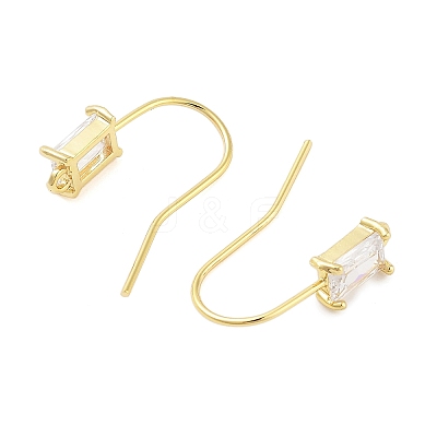 Brass Micro Pave Cubic Zirconia Earrings Findings EJEW-B063-05G-02-1