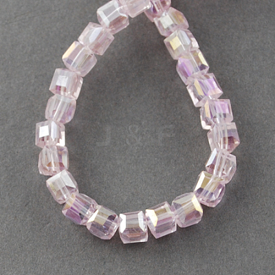 Electroplate Glass Beads Strands EGLA-R030-6x6mm-29-1