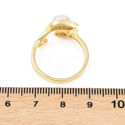 Brass Micro Pave Cubic Zirconia Finger Rings for Women RJEW-D340-02G-01-1