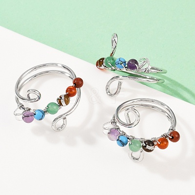 Brass Chakra Finger Rings G-H316-02P-1