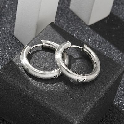 Frosted 304 Stainless Steel Huggie Hoop Earrings for Women EJEW-C096-32G-P-1