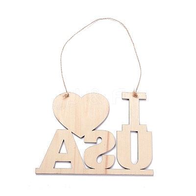 Density Board Wooden Wall Ornament Doorplate Pendants HJEW-C004-17-1