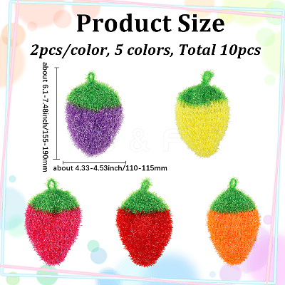 10Pcs 5 Colors Polyester Cleaning Cloths AJEW-GF0011-61-1