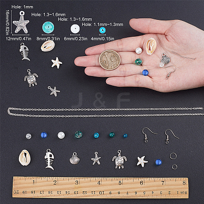 DIY Ocean Theme Earring Making Kits DIY-SC0012-31-1