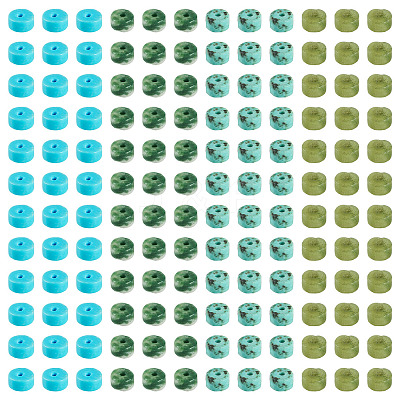 200Pcs 4 Styles Natural Green Spot Jasper & TaiWan Jade & Dyed Howlite & African Turquoise(Jasper) Beads G-TA0003-05B-1