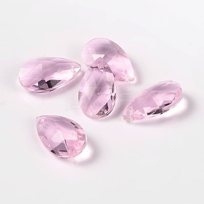 Faceted Teardrop Glass Pendants X-GLAA-O008-B05-1