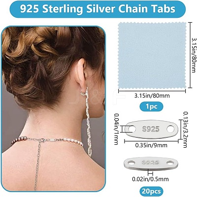 20Pcs 925 Sterling Silver Links STER-BBC0007-42-1