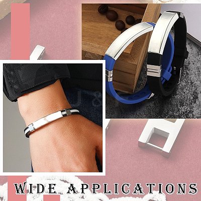 10 Pcs 10 Styles 202 Stainless Steel Slide Charms STAS-CJ0003-31-1