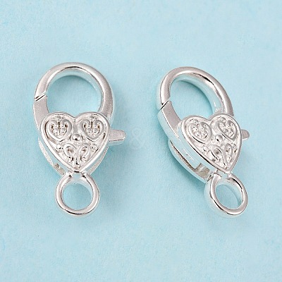 Tibetan Style Heart Lobster Claw Clasps K08Y0021-1