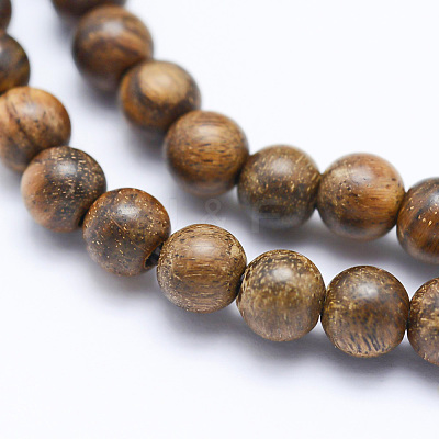 Natural African Padauk Wood Beads Strands WOOD-P011-02-4mm-1