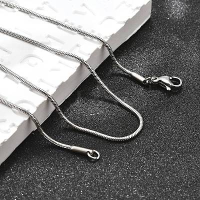 Non-Tarnish 304 Stainless Steel Snake Chain Necklaces NJEW-E122-32B-1