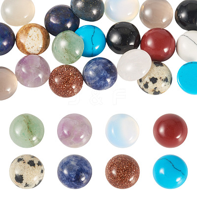 20Pcs Natural & Synthetic Mixed Gemstone Cabochons G-TA0002-76C-1