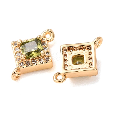 Brass Pave Cubic Zirconia Connector Charms CU-CBAEC99-07G-1