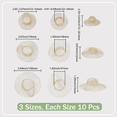30Pcs 3 Styles Doll Straw Hat DIY-CY0002-34-1