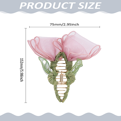 1Pc Zinc Alloy and Polyester Claw Hair Clips PHAR-LP0004-18B-1