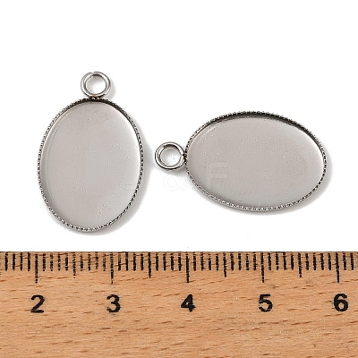 304 Stainless Steel Pendant Cabochon Settings STAS-NH0002-01B-P-1