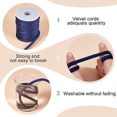 Velvet Cord with Spools DIY-OC0009-07-1